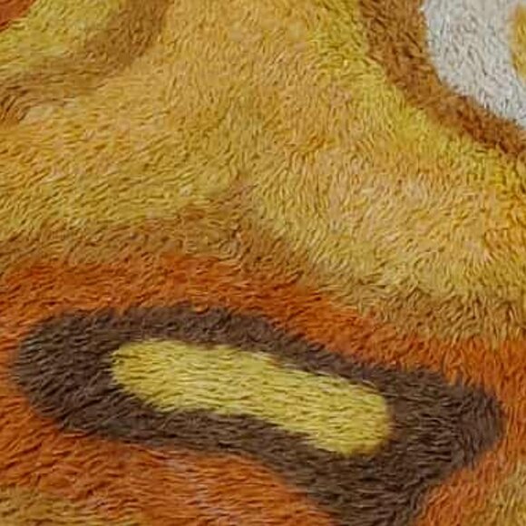 Large 1960s space age pop art pure wool rug Desso "Amoeba" rya rug 6ft diameter - Picture 3 of 10